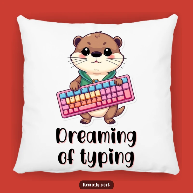 Cozy Funny Otter Keyboard Pillow - Playful Decor and Humorous Gift