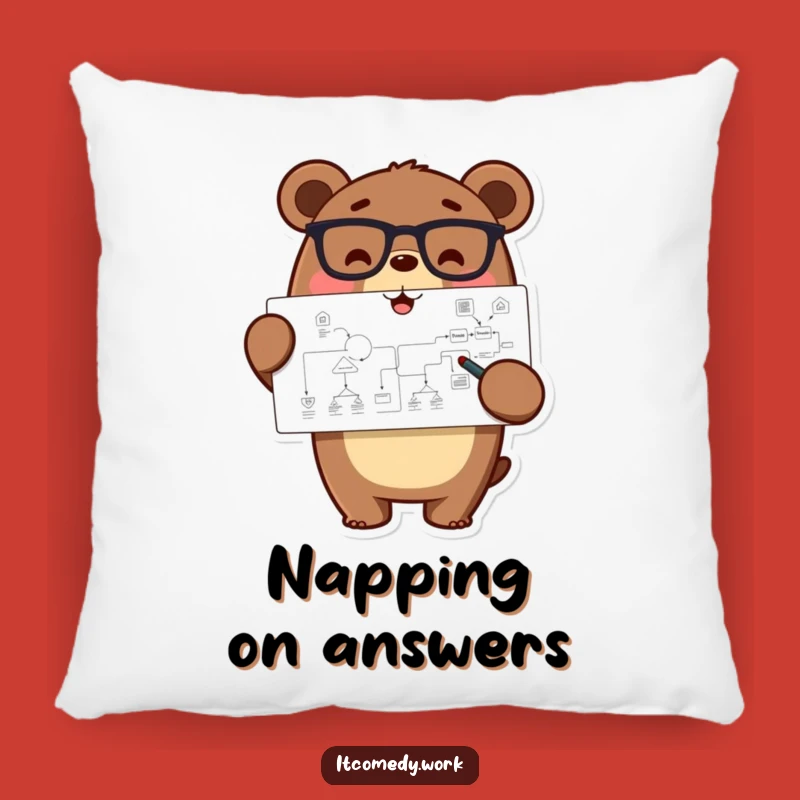 Funny Bear Logic Pillow: Cozy Up with Smart & Cheerful Comfort!