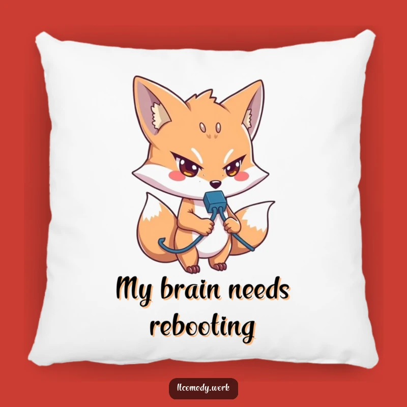 Funny IT Fox Pillow: Cozy Network Cable Fox Cushion, Comfy and Funny Gift
