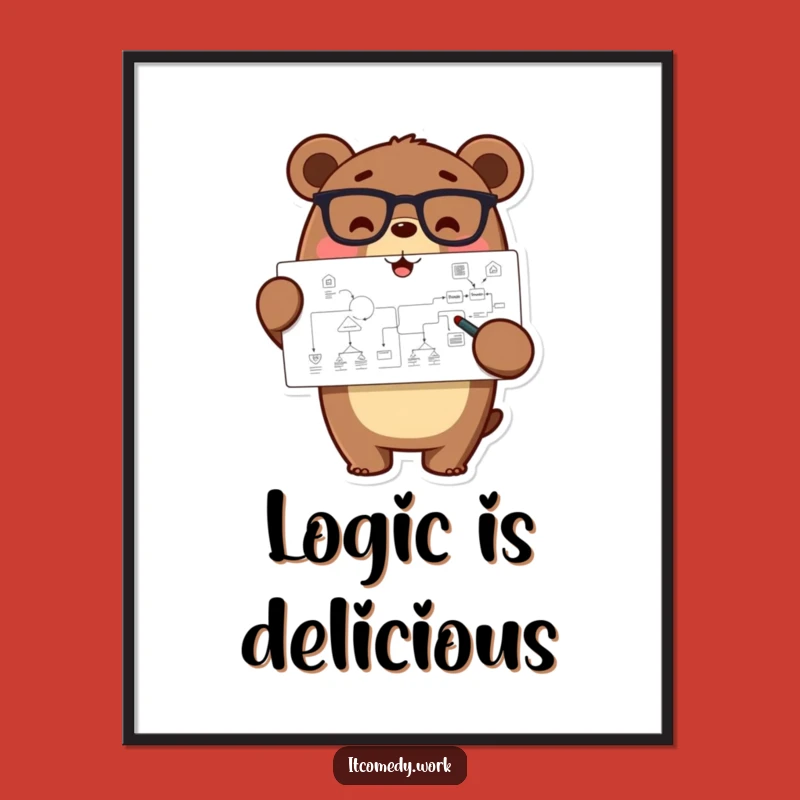 Funny Bear Flowchart Poster: Decorate with Smart Strategy & Humor!