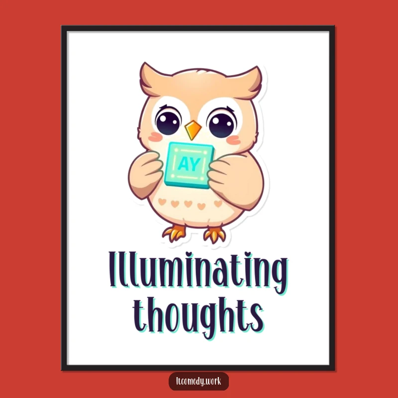 Funny Owl Tech Poster: Inspire Your Space with Smart Humor!