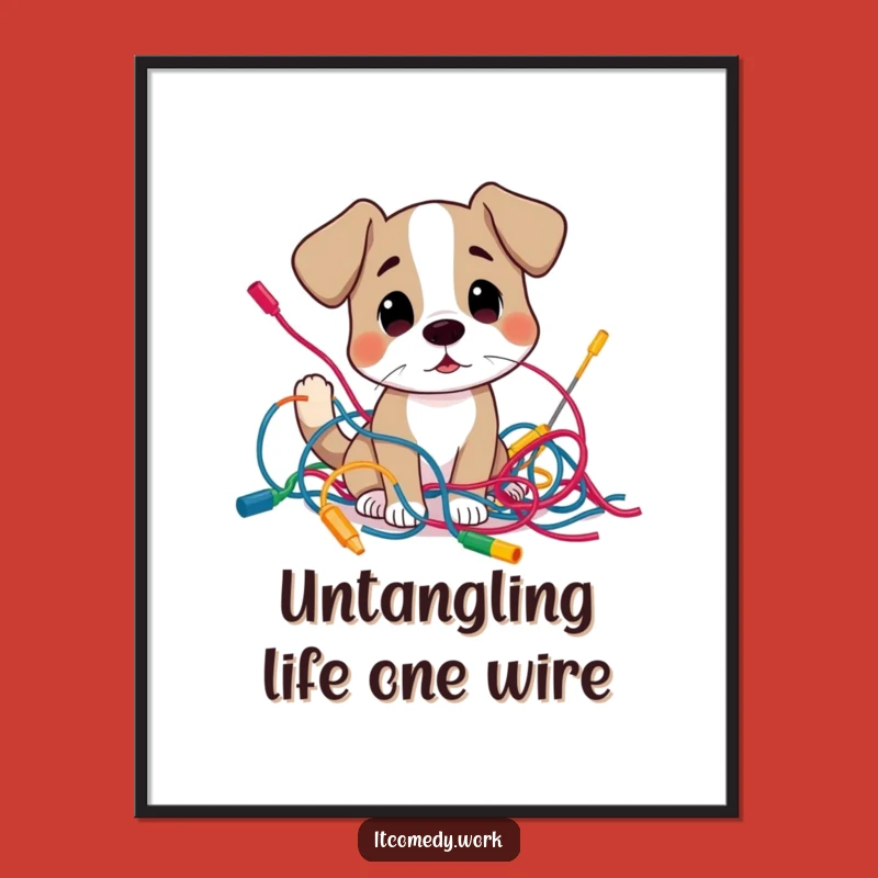 Free Printable Wall Art: Dog's Creative Chaos - Funny Downloadable Decor