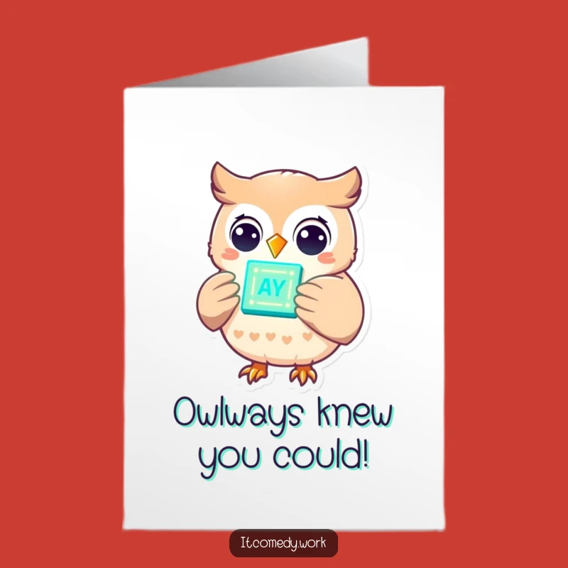 Free Printable Congrats Card: Smart Owl Achievement - Funny Downloadable Gift