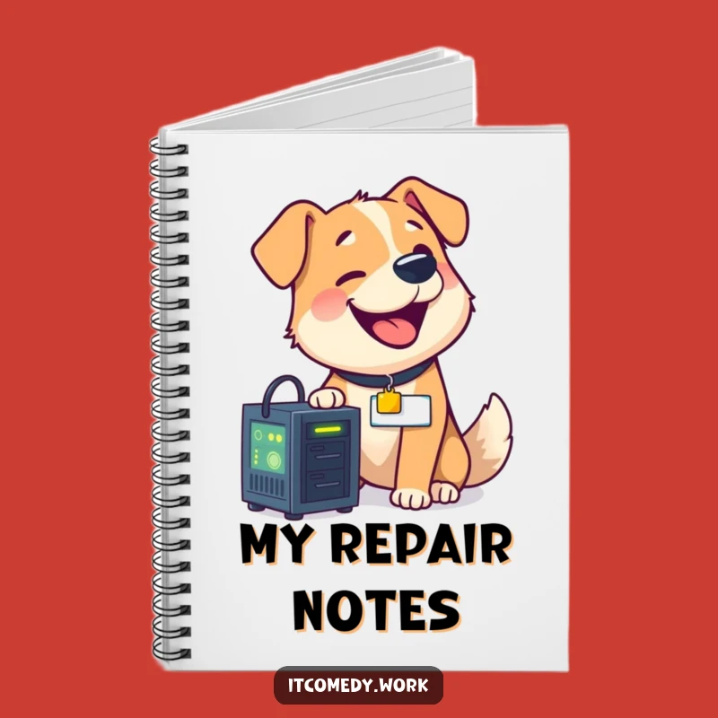 Funny Dog Tech Journal - Happy Helper Notebook for IT Pros