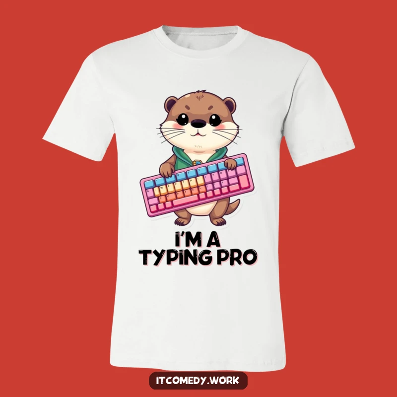 Funny Otter Keyboard T-Shirt - Playful Techie Apparel and Unique Gift Idea